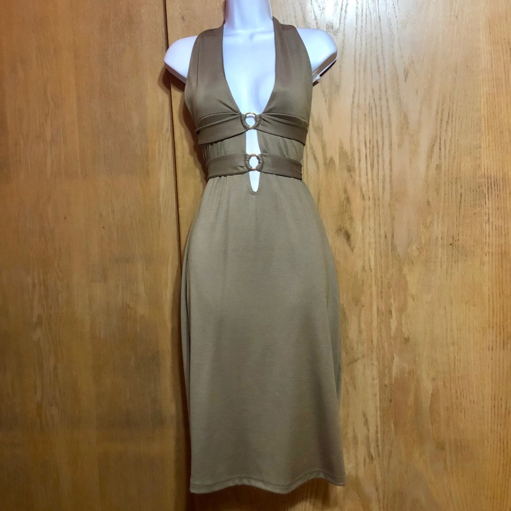 Jaide Clothing Taupe Bodycon Midi Dress Sz. M